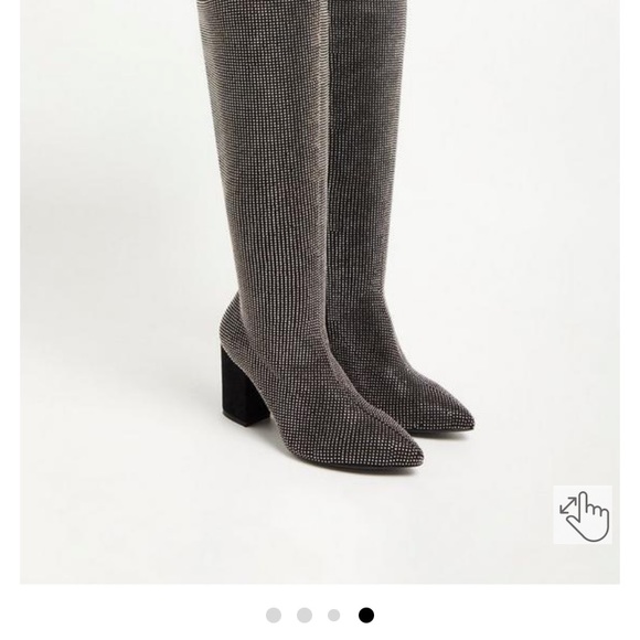 OVER THE KNEE HEEL BOOT - STRETCH KNIT STUDDED BLACK (WW) - Picture 4 of 10